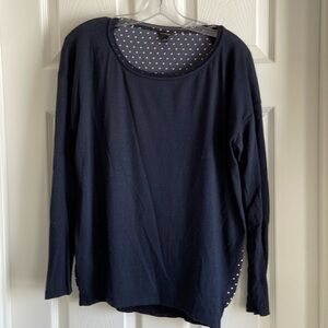 Ann Taylor two-material long sleeve shirt